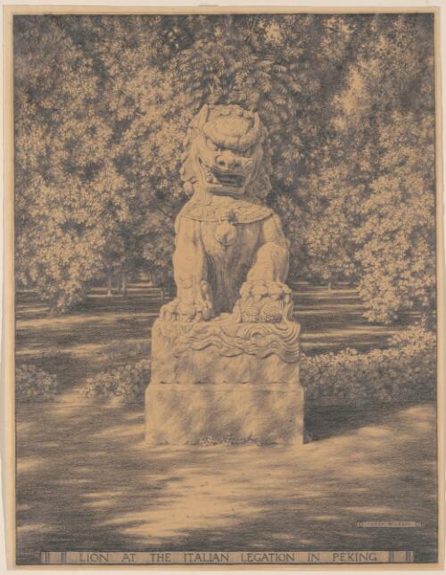Lion at the Italian Legation in Peking [picture] / Hardy Wilson