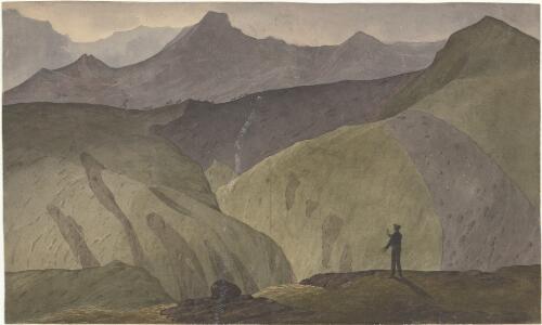 View on the summit at Tristan De Acunha [i.e. da Cunha] 1824 [picture] / [Augustus Earle]