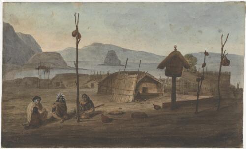 The residence of Shulitea chief of Kororadika [i.e. Kororareka] Bay of Islands, New Zealand [picture] / [Augustus Earle]
