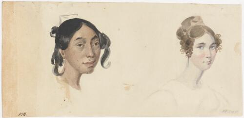[Two female heads, portraits] [picture] / [Augustus Earle]
