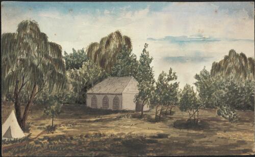 The Mission Church, Te Papa, January, 1865 [picture] / A.G
