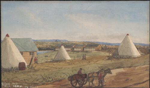 Officers' huts, R.A. camp, Te Papa [picture] / [A. Grubb]
