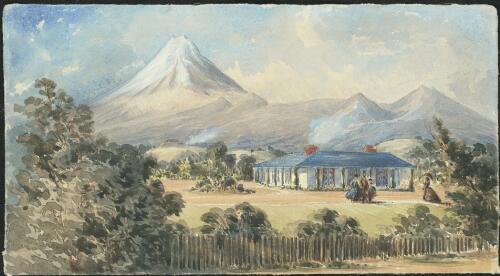 [Mount Egmont and homestead, New Zealand] [picture] / [Henry James Warre]