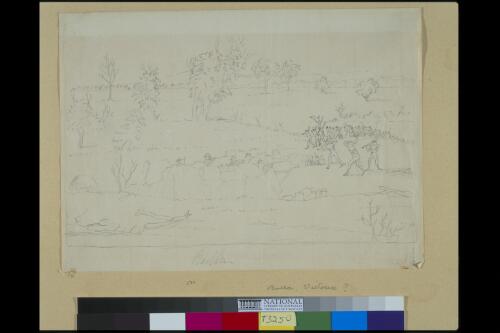 Conflict between Aboriginal Australians and the Expedition, Bulla, Queensland, 1861 [picture] / W.O. Hodgkinson