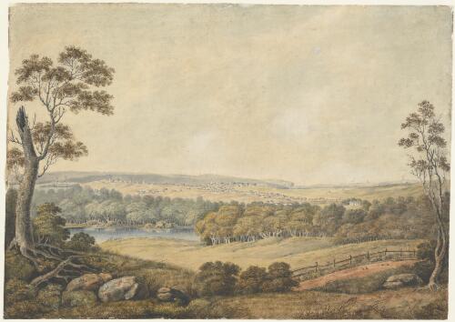 West view of Sydney taken from Grose's farm, New South Wales, 1819 [picture] / J.L. pinxt