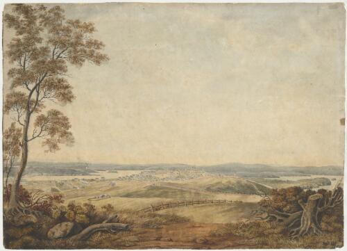 South view of Sydney, New South Wales, 1819, taken from the Surry Hills [picture] / J.L. pinxt