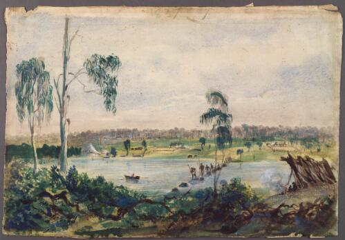 Melbourne from the falls, 30 June 1837 [picture] / Robert Russell