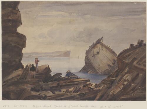 Sketch of Edward Lombe from part of wreck, Middle Head, New South Wales, ca. 1835 [picture] / [Robert Russell]