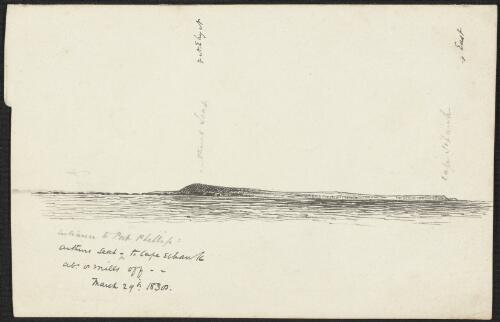 Entrance to Port Phillip, Arthurs Seat to Cape Schrank, ab[out] 8 miles off, March 29th 1838 [picture] / [Robert Russell]
