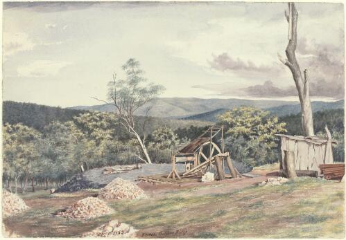 Turon, Golden Ridge [picture] : Shaft of Turon, G.R.Q.C. Comp[an]y / [James Gay Sawkins]