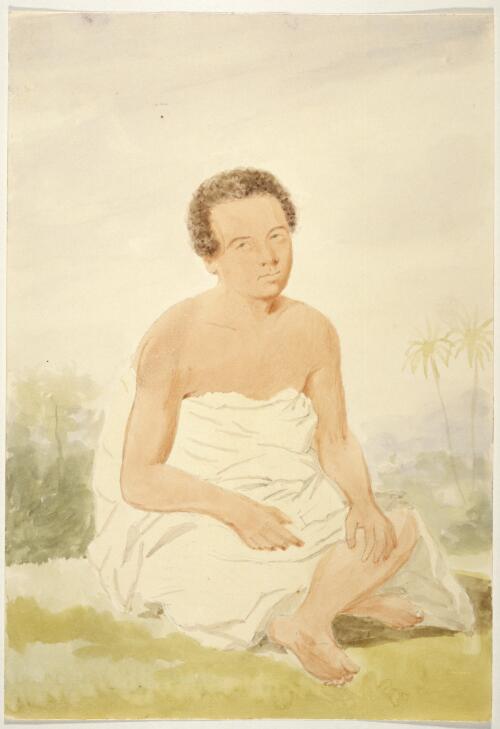 A native of Tongatabu, position of the kava drinker [picture] / [James Gay Sawkins]