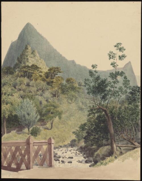 The river of Fatua, American Bridge, Tahaiti [i.e. Tahiti] [picture] / [James Gay Sawkins]