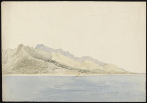 Part of the island of Raratonga [i.e. Rarotonga] S. [i.e South] Pacific, taken from the west and by south side [picture] / [James Gay Sawkins]