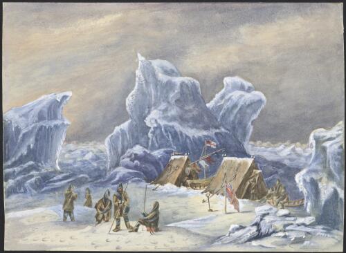 [The most northern camp of the party, H.M.S. Alert, 12 May, 1876] [picture] / [Albert Hastings Markham]