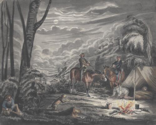 Capture of bushrangers at night by gold police [picture] / G. Lacy