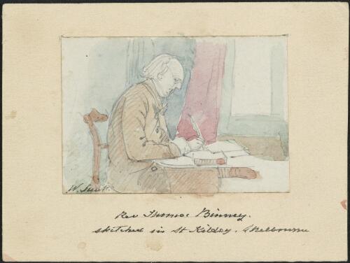 Rev. Thomas Binney sketched in St. Kilda, Melbourne [picture] / W. Strutt