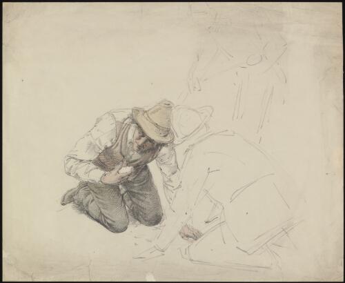 [Group study for Bushrangers, Victoria, Australia, 1852] [picture] / [William Strutt]