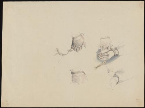 [Study of bound hands for Bushrangers, Victoria, Australia, 1852] [picture] [William Strutt]