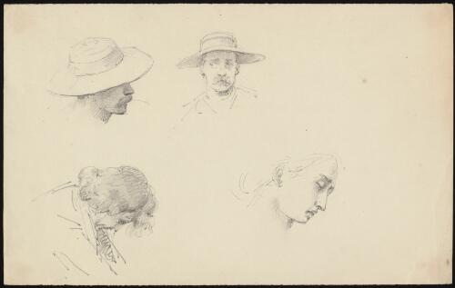 [Head studies for Bushrangers, Victoria, Australia, 1852] [picture] / [William Strutt]
