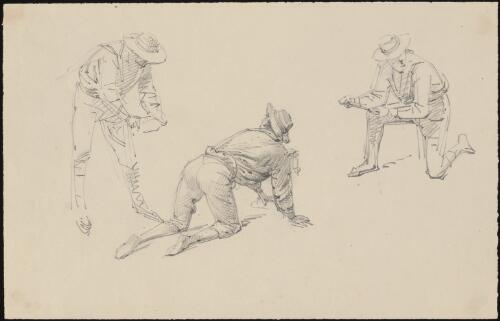 [Figure studies for Bushrangers, Victoria, Australia, 1852] [picture] / [William Strutt]