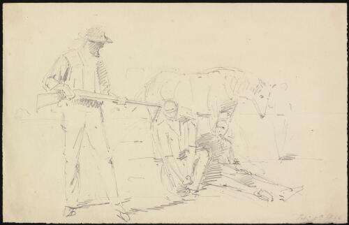 [Group study for Bushrangers, Victoria, Australia, 1852] [picture] / [William Strutt]