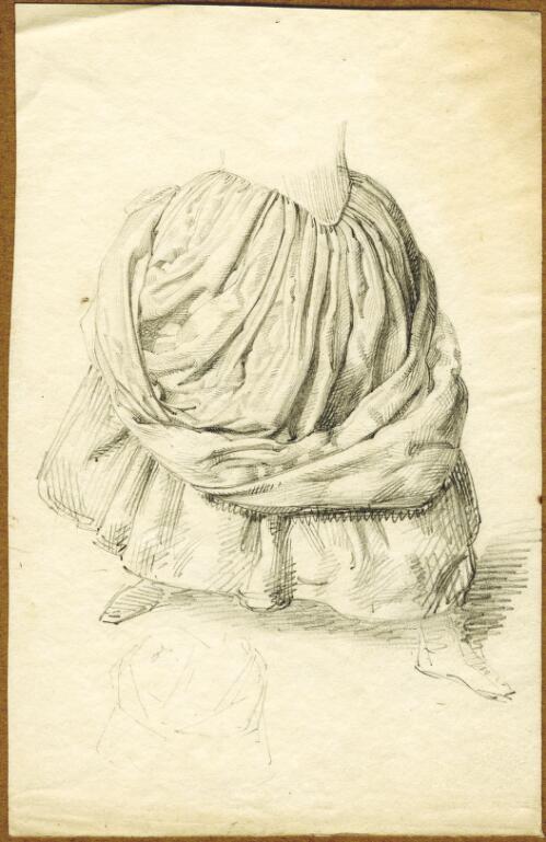 [Study of details of a woman's skirt for Black Thursday] [picture] / [William Strutt]