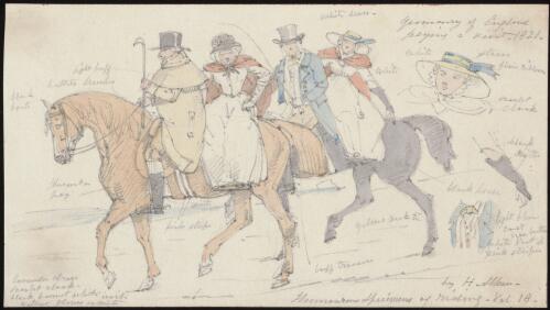 Humorous specimens of riding [picture] / [William Strutt]