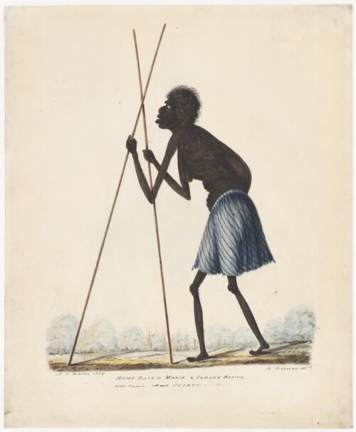 Hump back'd Maria, a female native well known about Sydney [picture] / R. Browne, delt