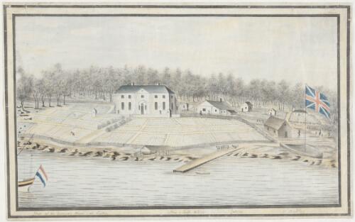 View of the Governor's house at Sydney in Port Jackson, New South Wales, Jan'y 1791 [picture] / W. Bradley