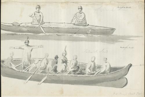 People of Prince William Sound in their canoes [picture] / John Webber