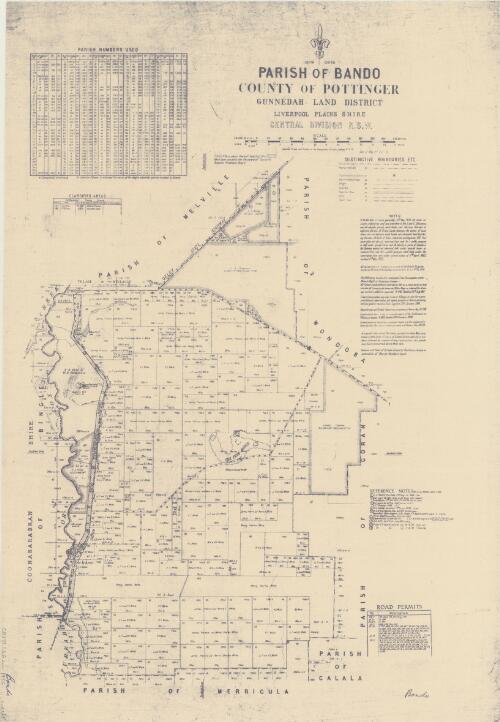 Parish of Bando, County of Pottinger [cartographic material] : Gunnedah Land District, Liverpool Plains Shire, Central Division N.S.W. / compiled, drawn and printed at the Department of Lands, Sydney N.S.W