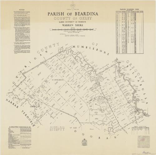 Parish of Beardina, County of Oxley [cartographic material] : Land District of Warren, Warren Shire / compiled, drawn & printed at the Department of Lands, Sydney, N.S.W