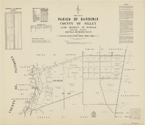 Parish of Darouble, County of Oxley [cartographic material] : Land District of Nyngan, Bogan Shire, Central Division. N.S.W. / compiled, drawn & printed at the Department of Lands, Sydney, N.S.W