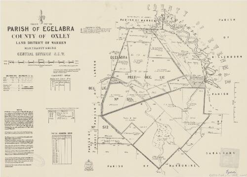 Parish of Egelabra, County of Oxley [cartographic material] : Land District of Warren, Marthaguy Shire, Central Division N.S.W. / compiled, drawn and printed at the Department of Lands, Sydney, N.S.W