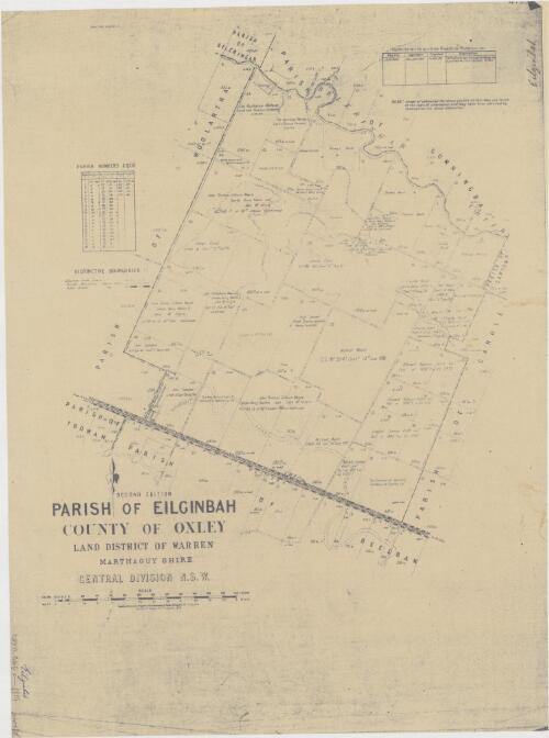 Parish of Eilginbah, County of Oxley [cartographic material] : Land District of Warren, Marthaguy Shire, Central Division N.S.W. / compiled, drawn and printed at the Department of Lands, Sydney, N.S.W
