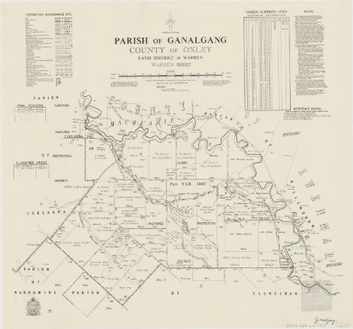Parish of Ganalgang, County of Oxley [cartographic material] : Land District of Warren, Warren Shire / compiled, drawn & printed at the Department of Lands, Sydney, N.S.W