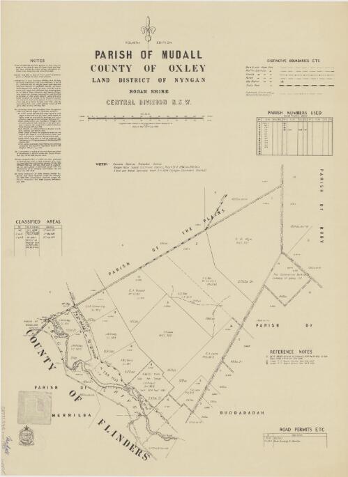 Parish of Mudall, County of Oxley [cartographic material] : Land District of Nyngan, Bogan Shire, Central Division N.S.W. / compiled, drawn & printed at the Department of Lands, Sydney, N.S.W