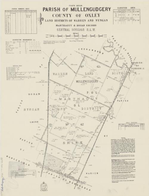 Parish of Mullengudgery, County of Oxley [cartographic material] : Land Districts of Warren and Nyngan, Marthaguy & Bogan Shires, Central Division N.S.W. / compiled, drawn and printed at the Department of Lands, Sydney, N.S.W