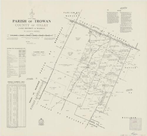 Parish of Trowan, County of Oxley [cartographic material] : Land District of Warren, Warren Shire / compiled, drawn & printed at the Department of Lands, Sydney, N.S.W