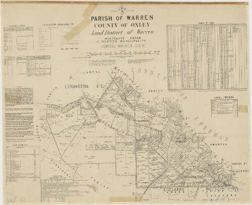 Parish of Warren, County of Oxley [cartographic material] : Land District of Warren, Marthaguy Shire & Warren Municipality, Central Division N.S.W. / compiled, drawn and printed at the Department of Lands, Sydney N.S.W