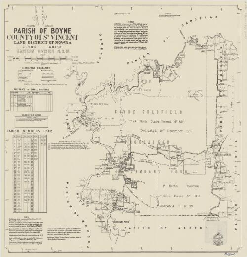 Parish of Boyne, County of St Vincent [cartographic material] : Land District of Nowra, Clyde Shire, Eastern Division N.S.W. / compiled, drawn and printed at the Department of Lands, Sydney N.S.W