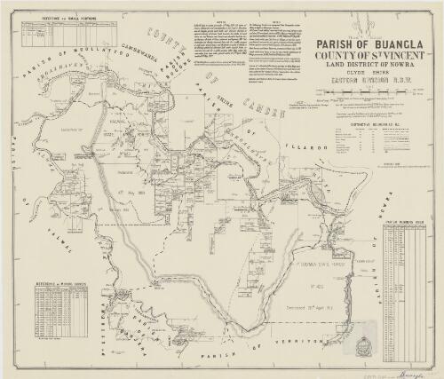 Parish of Buangla, County of St Vincent [cartographic material] : Land District of Nowra, Clyde Shire, Eastern Division N.S.W. / compiled, drawn and printed at the Department of Lands, Sydney N.S.W