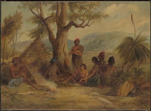 Aboriginal encampment in South Australia [picture] / [Samuel Calvert]