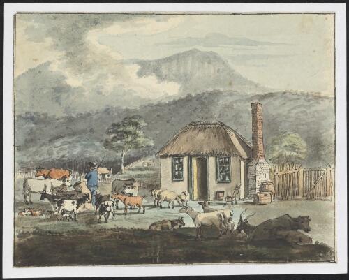 [G.P.Harris' cottage, Hobart Town, V.D. Land, Aug. 1806] [picture]