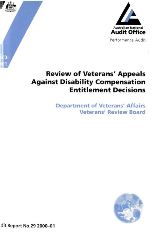 Review of veterans' appeals against disability  compensation entitlement decisions : Department of Veterans' Affairs, Veterans' Review Board / the Auditor-General