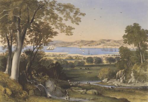 A view of Koombana Bay on Port Leschenault, Australind, Western Australia [picture] / drawn and lithographed by T.C. Dibdin, from an original sketch taken on the spot by Miss Louisa Clifton