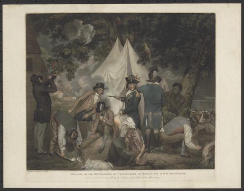 Founding of the settlement of Port-Jackson [i.e. Port Jackson] at Botany Bay in New South Wales [picture] / design'd & engrav'd by T. Gosse