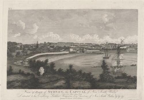 View of part of Sydney the capital of New South Wales taken from Bene Long's [i.e. Bennelong] Point [picture] / drawn by J. Eyres [sic] engraved by W. Presston [sic]