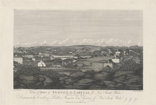 View of part of Sydney, the capital of New South Wales, taken from Dawes's Point [picture] / drawn by J. Eyres [sic], engraved by W. Presston [sic]