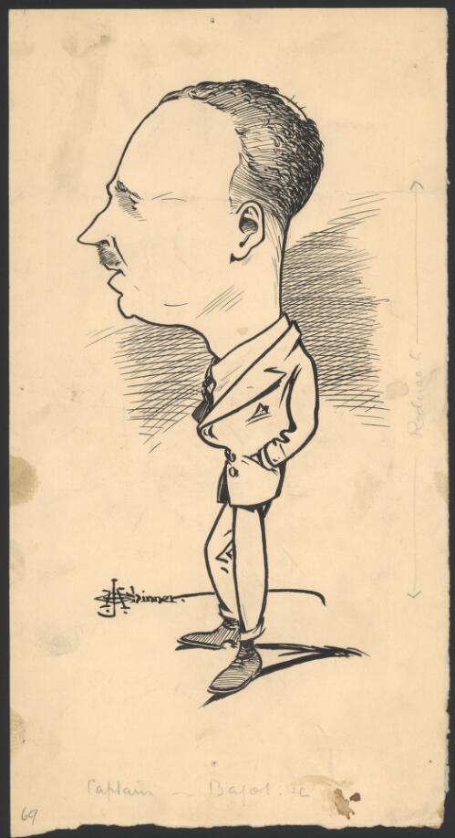 [Caricature portrait of Captain Bagot] [picture] / J. H. Chinner